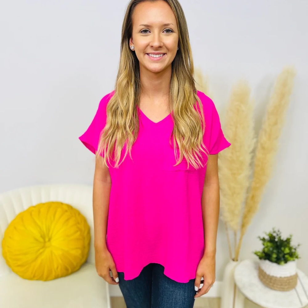 Plus Hot Pink Blouse